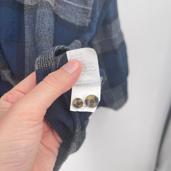 Saddlebred Blue and Gray Plaid Casual Button Down Shirt - Picture 8 of 11